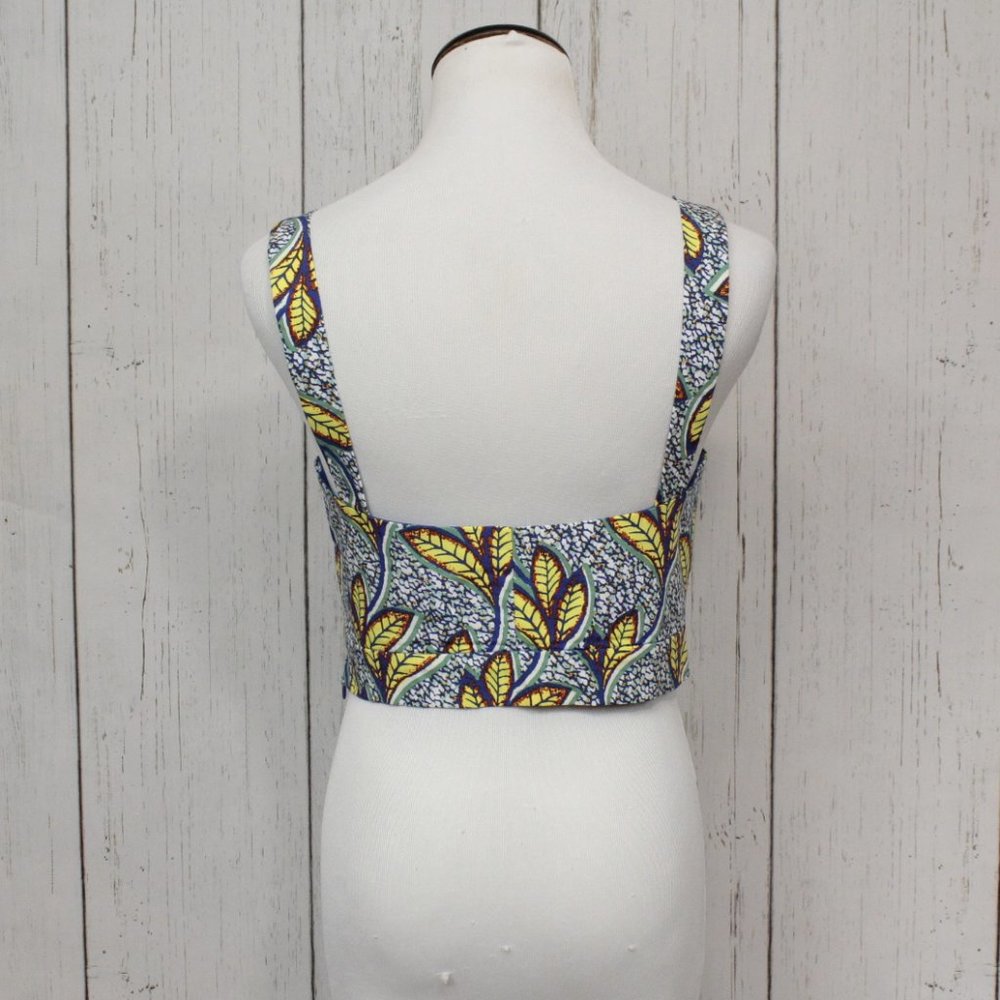 Zara Bustier Leaves Crop Top L - Picture 3 of 10